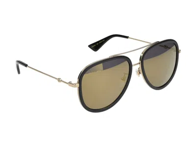 Shop Gucci Sunglasses In Gold Gold Gold