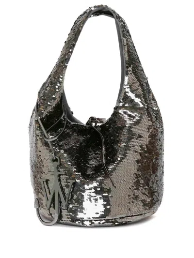 Shop Jw Anderson J.w. Anderson Mini Sequin Tote Bag In Gunmetal