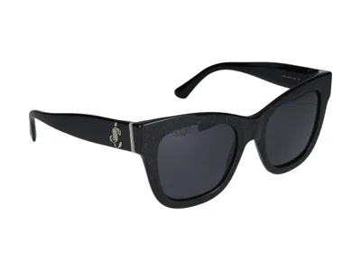 Shop Jimmy Choo Sunglasses In Black Rhinestones