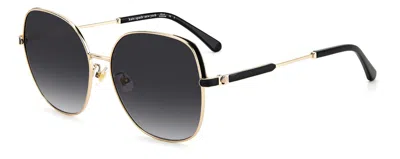 Shop Kate Spade Sunglasses In Gold Black