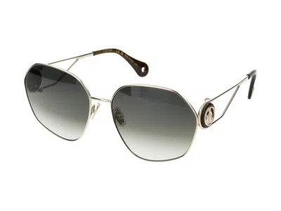Shop Lanvin Sunglasses In Gold/gradient Khaki