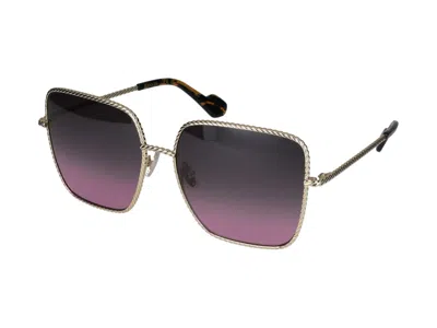 Shop Lanvin Sunglasses In Gold/gradient Grey Rose