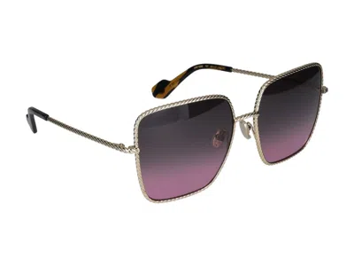Shop Lanvin Sunglasses In Gold/gradient Grey Rose