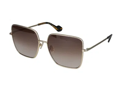 Shop Lanvin Sunglasses In Gold/gradient Brown