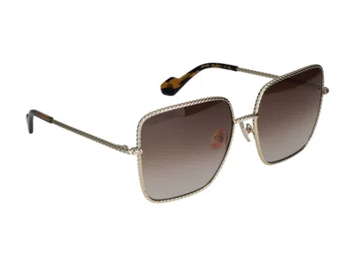 Shop Lanvin Sunglasses In Gold/gradient Brown