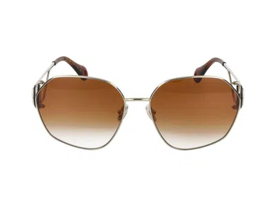 Shop Lanvin Sunglasses In Gold/gradient Caramel