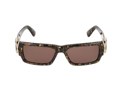 Shop Lanvin Sunglasses In Textured Brown Gold