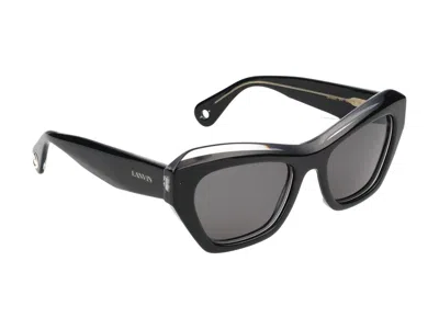 Shop Lanvin Sunglasses In Black/crystal