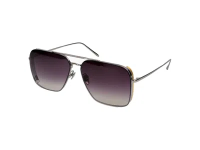 Shop Linda Farrow Sunglasses In Silver