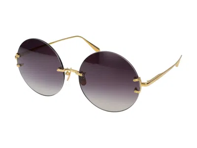 Shop Linda Farrow Sunglasses In Gold