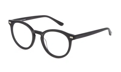 Shop Lozza Eyeglasses In Shiny Transparent Dark Grey