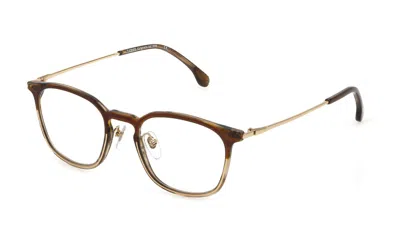 Shop Lozza Eyeglasses In Streaked Fading Ochre/brown