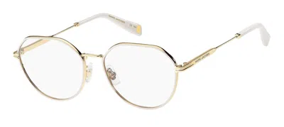Shop Marc Jacobs Eyeglasses In Gold Ivory