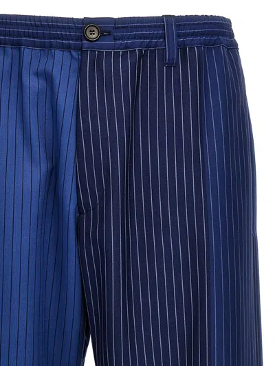 Shop Marni Striped Pants In Blue