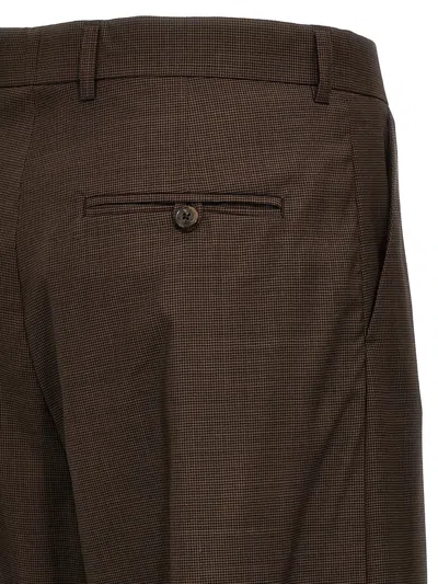 Shop Martine Rose Houndstooth Trousers In Brown