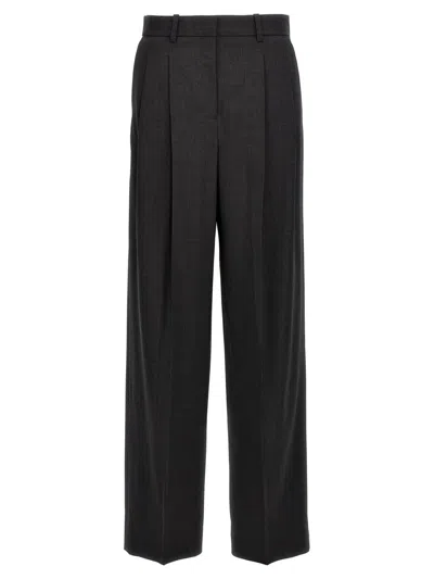 Shop Theory Wide Leg Trousers In Gray