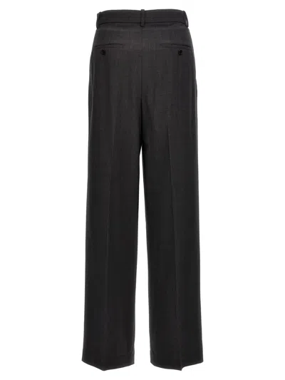 Shop Theory Wide Leg Trousers In Gray