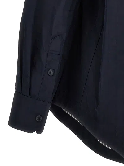 Shop Thom Browne 'snap Front' Overshirt In Blue