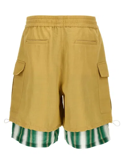 Shop Wales Bonner 'roam Cargo' Bermuda Shorts In Beige