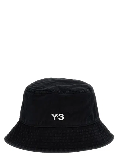 Shop Y-3 Adidas Logo Embroidery Bucket Hat In Black