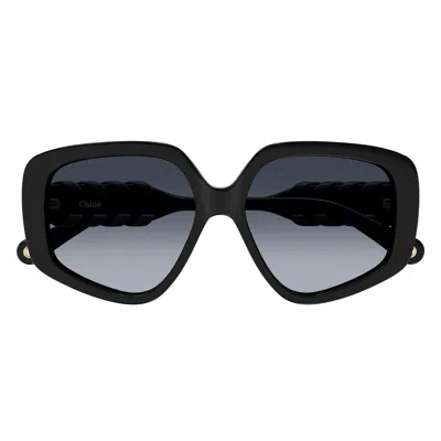 Chloé Mony Geometric-frame Sunglasses In Black
