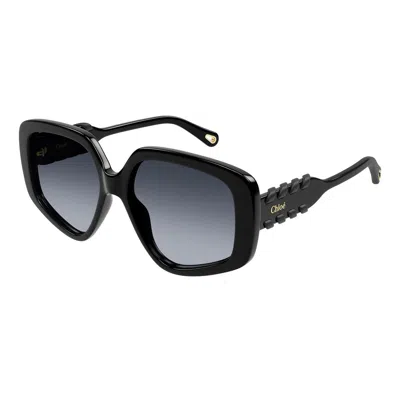 Chloé Mony Geometric-frame Sunglasses In Black
