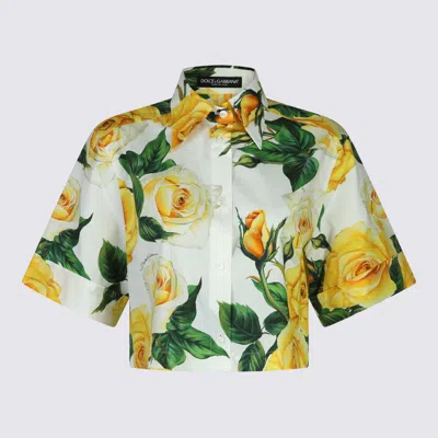 Shop Dolce & Gabbana Shirts In Rose Gialle Fdo Bco