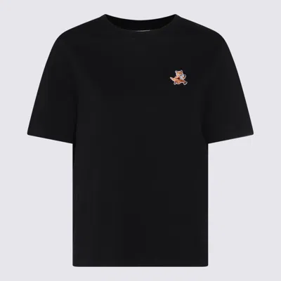 Shop Maison Kitsuné Black Cotton T-shirt