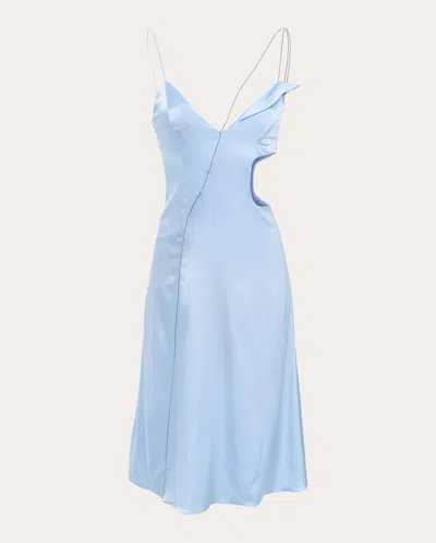 Shop Byvarga Women's Nancy Cutout Silk Dress In Blue