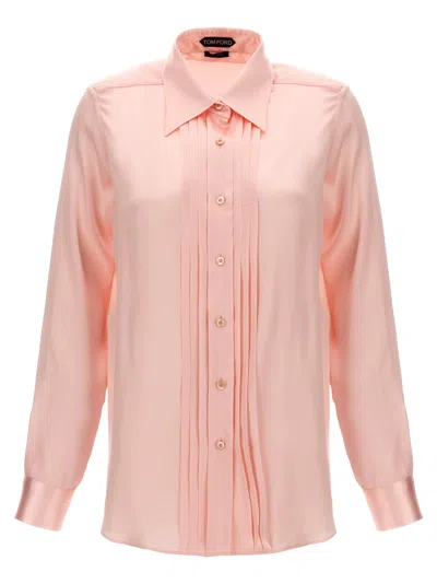Shop Tom Ford Charmeuse Shirt Shirt, Blouse In Pink