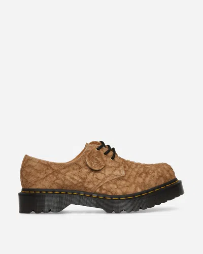 Shop Dr. Martens' 1461 Bex Made In England Emboss Suede Oxford Shoes Savannah Tan In Beige