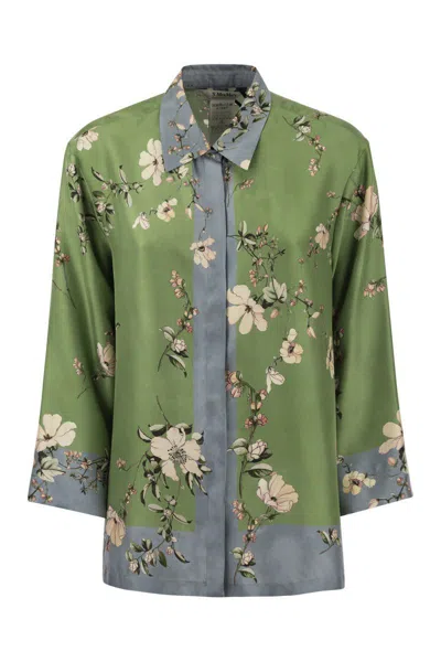 Shop 's Max Mara Fashion - Patterned Silk Shirt In Green
