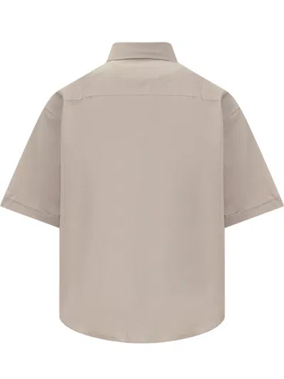 Shop Ami Alexandre Mattiussi Boxy Fit Shirt With Logo In Beige