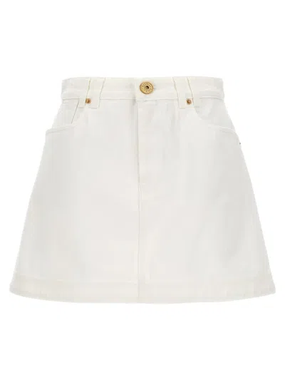 Shop Balmain 'western' Skirt In White