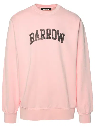 Shop Barrow Pink Cotton Sweatshirt