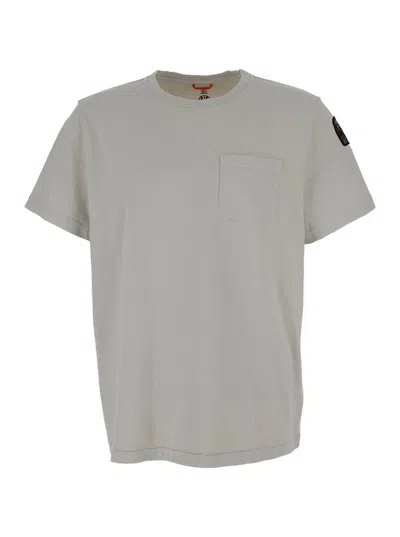 Shop Parajumpers Grey Crew Neck T-shirt In Cotton Man