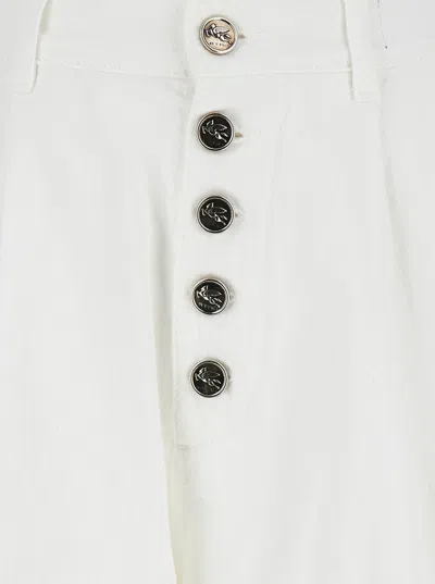 Shop Etro White Bermuda Shorts In Cotton Woman