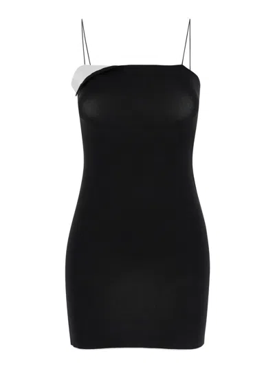 Shop Jacquemus Black 'la Mini Robe Aro' Mini Dress In Viscose Woman