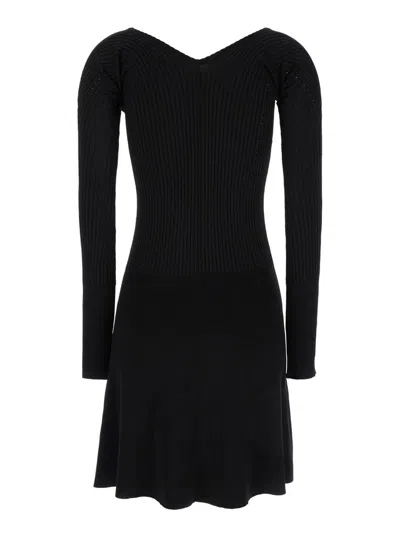 Shop Jacquemus Black 'la Mini Robe Pralu' Mini Dress In Viscose Woman