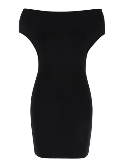 Shop Jacquemus Black Mini Dress 'la Robe Cubista' In Viscose Woman