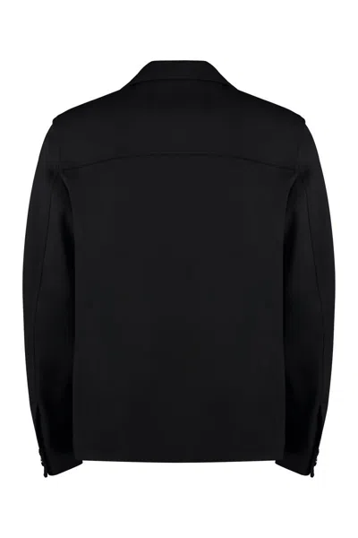 Hugo Boss Boss Fabric Overshirt In Black