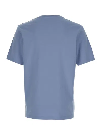 Shop Maison Kitsuné Chillax Fox Patch Regular T-shirt In Blue