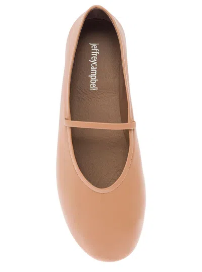 Shop Jeffrey Campbell Beige Ballet Flats With Almond Toe In Eco Leather Woman