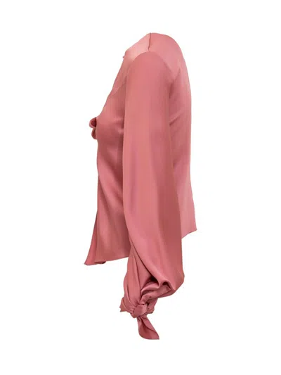 Shop Del Core Blouse With Bow In Pink