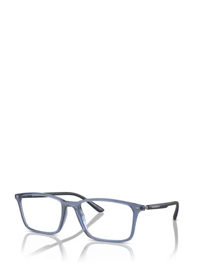 Shop Emporio Armani Eyeglasses In Shiny Transparent Blue