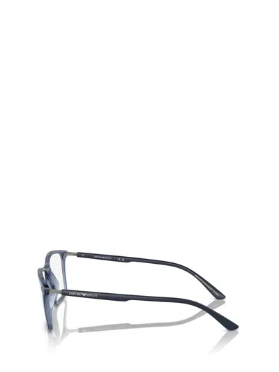 Shop Emporio Armani Eyeglasses In Shiny Transparent Blue