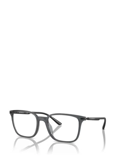 Shop Emporio Armani Eyeglasses In Shiny Transparent Black