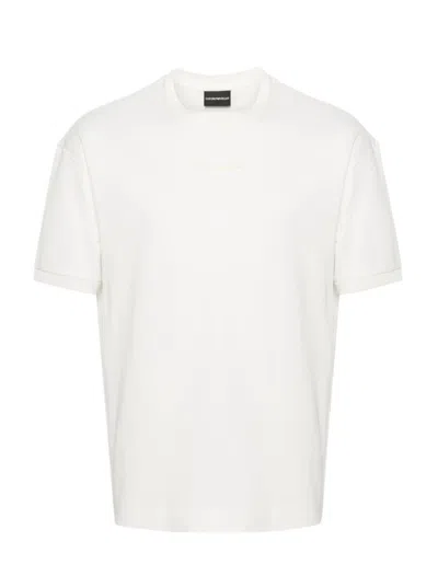 Shop Emporio Armani T-shirts And Polos In Bianco Caldo