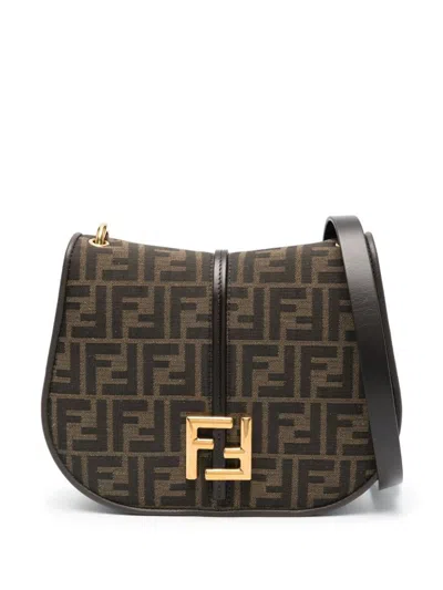 Shop Fendi Ff C`mon Medium Shoulder  Bags In Brown