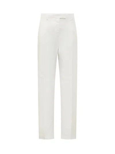 Shop Ferragamo Silk And Viscose Pants In White